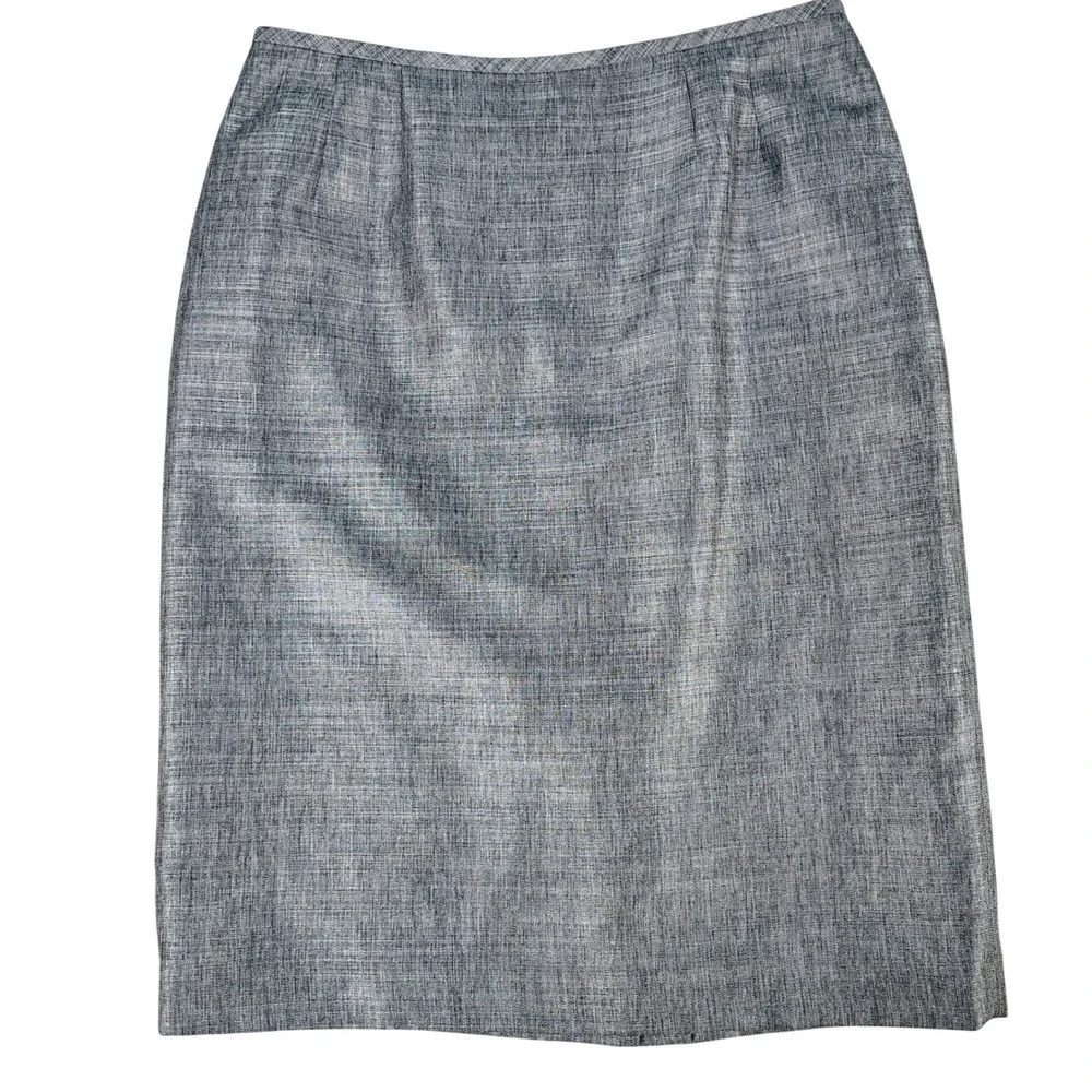 Le Suit Womens SZ 10 Pencil Skirt Grey Textured Professional Officecore